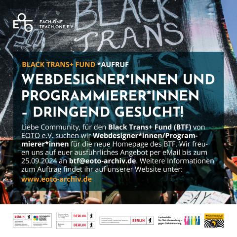 BLACK TRANS+ FUND - Aufruf Webdesigner:innen/Programmierer:innen