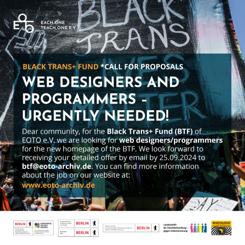 BLACK TRANS+ FUND - Aufruf Webdesigner:innen/Programmierer:innen